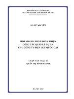 Một số giải pháp hoàn thiện công tác quản lý dự án cho công ty điện lực quốc oai 