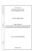 Ý thức pháp luật và giáo dục ý thức pháp luật cho thanh niên huyện bình chánh thành phố hồ chí minh hiện nay