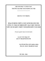 Hoạch định chiến lược kinh doanh cho công ty trách nhiệm hữu hạn một thành viên xổ số kiến thiết ninh bình đến năm 2020 