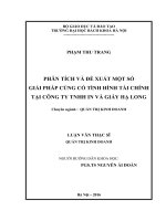 Phân tích và đề xuất một số giải pháp củng cố tình hình tài chính tại công ty TNHH in và giấy hạ long 