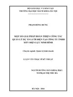 Một số giải pháp hoàn thiện công tác quản lý dự án lưới điện tại công ty TNHH MTV điện lực ninh bình 