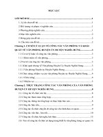 BÀI TIỂU LUẬN môn PHƯƠNG PHÁP NGHIÊN cứu KHOA học: THỰC TRẠNG CÔNG TÁC VĂN PHÒNG CỦA VĂN PHÒNG HUYỆN ỦY HUYỆN NGHĨA HƯNG