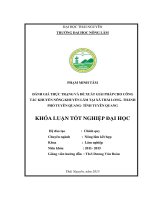 Đánh giá thực trạng và đề xuất giải pháp cho công tác khuyến nông – khuyến lâm tại xã Thái Long –Thành phố Tuyên Quang – Tỉnh Tuyên Quang