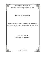 Nghiên cứu các nhân tố ảnh hưởng tới sự hài lòng của khách hàng về dịch vụ ebanking tại ngân hàng thương mại cổ phẩn vietcombank sở giao dịch 