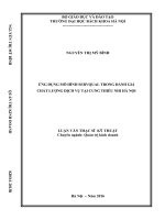 Ứng dụng mô hình SERVQUAL trong đánh giá chất lượng dịch vụ tại cung thiếu nhi hà nội 