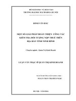Một số giải pháp hoàn thiện công tác kiểm tra đối tượng nộp thuế trên địa bàn tỉnh ninh bình 
