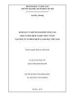 Đánh giá và một số giải pháp nâng cao chất lượng dịch vụ học trực tuyến tại công ty cổ phần dịch vụ giáo dục việt nam 