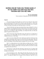 Những vấn đề toàn cầu trong quản lý và tài chính của GD đh trường hợp việt nam 
