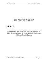 Xây dựng các bài tập về đặc tính của động cơ DC kích từ độc lập,động cơ kích  từ nối tiếp, động cơ không đồng bộ ba pha 