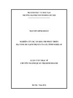 Nghiên cứu dự án khả thi phát triển hạ tầng du lịch thị xã cửa lò, tỉnh nghệ an 