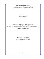 Nâng cao hiệu quả huy động vốn tại ngân hàng TMCP đầu tư và phát triển việt nam – chi nhánh phúc yên 