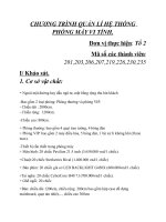 CHƯƠNG TRÌNH QUẢN lí hệ THỐNG PHÒNG máy VI TÍNH