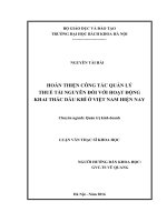 Hoàn thiện công tác quản lý thuế tài nguyên đối với hoạt động khai thác dầu khí ở việt nam hiện nay 