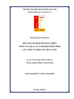 Một số giải pháp để hoàn thiện công tác quản lý lưới điện phân phối của công ty điện lực hưng yên 