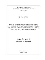 Một số giải pháp hoàn thiện công tác bán đấu giá tài sản tại trung tâm dịch vụ bán đấu giá tài sản tỉnh hà tĩnh 