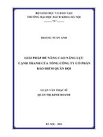 Giải pháp để nâng cao năng lực cạnh tranh của tổng công ty cổ phần bảo hiểm quân đội 