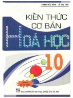 Kiến thức cơ bản hóa học 10 (tái bản lần thứ nhất phần 1 