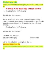 Quy tắc tính đạo hàm hàm số hữu tỉ 