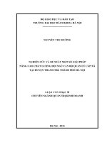 Nghiên cứu và đề xuất một số giải pháp nâng cao chất lượng đội ngũ cán bộ quản lý cấp xã tại huyện thanh trì, thành phố hà nội 