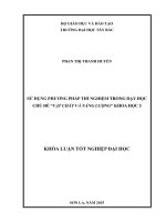 Sử dụng phương pháp thí nghiệm trong dạy học chủ đề Vật chất và năng lượng Khoa học 5