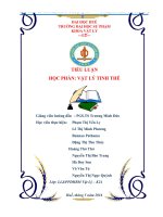 TIỂU LUẬN vật lí tinh thể: cấu trúc tinh thể