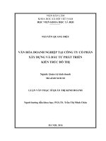 Văn hóa doanh nghiệp tại công ty cổ phần xây dựng và đầu tư phát triển kiến trúc đô thị