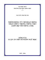 Nhóm động từ chỉ hoạt động nhận thức trong tiếng việt (TT) 