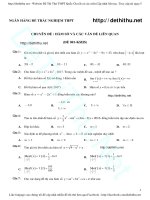 50 câu trắc nghiệm toán liên quan hàm số có đáp án 