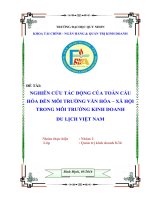 Nghiên cứu tác động của toàn cầu hóa đến môi trường văn hóa  xã hội trong môi trường kinh doanh du lịch Việt Nam
