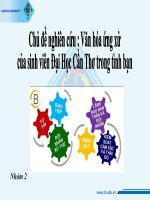 Báo cáo NCKH: Văn hóa ứng xử của sinh viên trong tình bạn