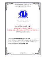 NÂNG CAO HIỆU QUẢ CÔNG TÁC VĂN THƯ LƯU TRỮ TẠI VĂN PHÒNG UBND HUYỆN MỘC CHÂU