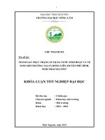 Đánh giá thực trạng sử dụng nước sinh hoạt và vệ sinh môi trường tại xã Đồng Liên  huyện Phú Bình  tỉnh Thái Nguyên
