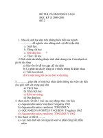 đề thi tham khảo môn cổ sinh học