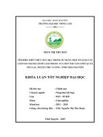 Tìm hiểu kiến thức bản địa trong sử dụng một số loài cây lâm sản ngoài gỗ để làm thuốc của dân tộc sán chí tại xã yên lạc   huyện phú lương   tỉnh thái nguyên  