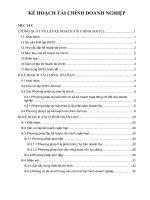 KẾ HOẠCH TÀI CHÍNH DOANH NGHIỆP