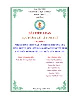NHỮNG TÍNH CHẤT VẬT LÝ THÔNG THƯỜNG CỦA TINH THỂ VÀ MỐI LIÊN QUAN GIỮA CHÚNG VỚI TÍNH CHẤT ĐỐI XỨNG HOẶC CẤU TRÚC CỦA TINH THỂ