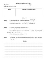 40 KIỂM TRA 1 TIẾT CHƯƠNG IV GIẢI TÍCH 12 NC