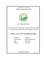 Điều tra, đánh giá hiện trạng môi trường nông thôn tại xã Kim Sơn  huyện Đông Triều  tỉnh Quảng Ninh
