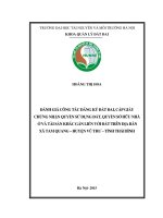 Đánh giá công tác đăng ký đất đai, cấp giấy chứng nhận quyền sử dụng đất, quyền sở hữu nhà ở và tài sản khác gắn liền với đất trên địa bàn xã tam quang   huyện vũ thư   tỉnh thái bình 