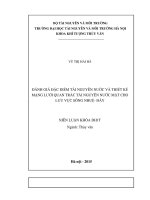 ĐÁNH GIÁ đặc điểm tài NGUYÊN nước và THIẾT kế MẠNG lưới QUAN TRẮC tài NGUYÊN nước mặt CHO lưu vực SÔNG NHUỆ  đáy 