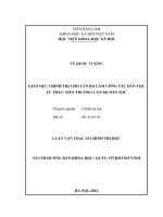 Giáo dục chính trị cho cán bộ làm công tác dân tộc từ thực tiễn trường cán bộ dân tộc 