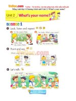 Tiếng Anh lớp 3 Chương trình mới Unit 2: What’s your name?