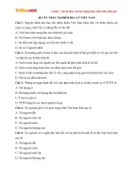 40 câu trắc nghiệm Địa lý Việt Nam