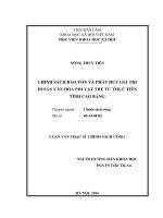 Chính sách bảo tồn và phát huy giá trị di sản văn hóa phi vật thể từ thực tiễn tỉnh cao bằng 