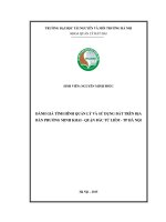Đánh giá tình hình quản lý và sử dụng đất trên địa bàn phường minh khai   quận bắc từ liêm   tp hà nội 