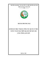 Đánh giá thực trạng công tác quản lý nhà nước về đất đai trên địa bàn huyện chi lăng tỉnh lạng sơn 