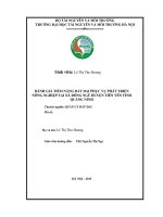 Đánh giá tiềm năng đất đai phục vụ phát triển nông nghiệp tại xã đông ngũ huyện tiên yên tỉnh quảng ninh 