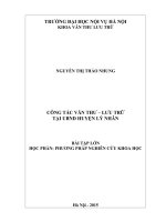 Nghiên cứu công tác văn thư – lưu trữ tại UBND huyện lý nhân