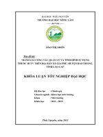 Đánh giá công tác quản lý và tình hình sử dụng thuốc bảo vệ thực vật trên địa bàn xã gia phú   huyện bảo thắng   tỉnh lào cai  