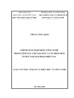 Chính sách nhập khẩu công nghệ trong lĩnh vực chế tạo máy và tự động hóa ở việt nam trong giai đoạn hiện nay 